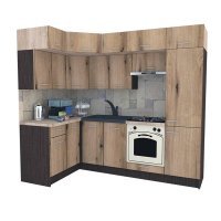 Bucatarie de Colt BIG GENA NEW DR. 140-250, Wenge / Decor K365